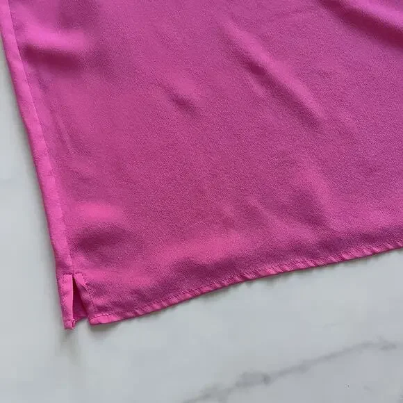 Lilly Pulitzer Elsa Silk Blouse In Roxie Pink Size Large Preppy Chic Summer Top - Picture 11 of 12